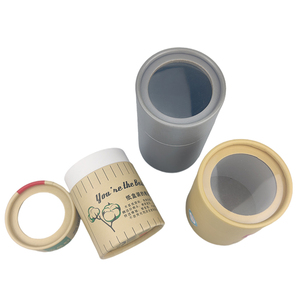 Luxury food grade cute round cardboard gift boxes paper core tube with lid