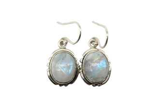 Pendientes Hechos a Mano de Plata de Ley 925 con Piedra Lunar Arcoíris Natural, Joyería Elegante con Gemas, Pendientes Colgantes para Mujer - Product Image 5