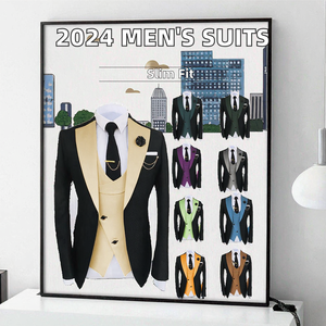 Trajes de Negocios de 3 Piezas para Hombre, Talla Grande, Estilo Nuevo 2024, Corte Entallado, Tela de Pana, Trajes de Boda Modernos para Hombre - Product Image 2