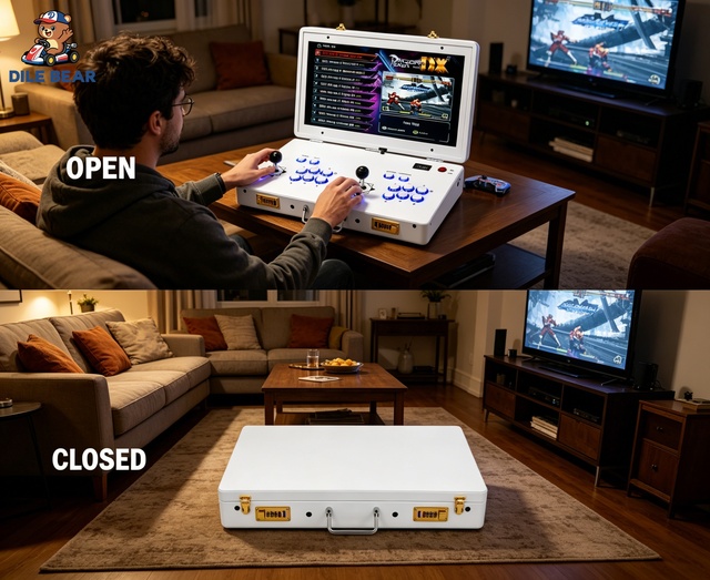 Pandora Box DX Briefcase Arcade Machine 21 Inch Screen 30000 Games 2 Player Portable Folding Retro Arcade Console Station Kiosk