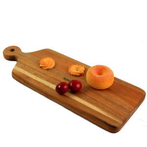 Rectangular Acacia Wood Cutting Board With Handle 42x15x1.8cm <b>For</b> Home Use Fruit Tray - Product Image 5