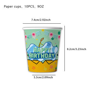 10 invités fête vaisselle ensembles dessin animé éponge-<span class=keywords><strong>bob</strong></span> fête fournitures bébé anniversaire décoration assiettes en papier tasses ensembles de serviettes - Product Image 4