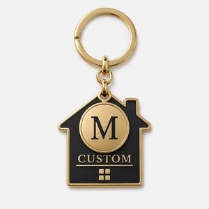 Porte-clés personnalisé sur mesure en gros, avec monogramme de maison, disque initial, étiquette, souvenir immobilier, support de clés - Product Image 2