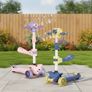 Nuevo Scooter Plegable de 3 Ruedas para Niños, Diseño Moderno de Plástico con Luces LED y Máquina de Burbujas, Diseño de Una Sola Rueda para Niños de 2 a 6 Años, con Certificación CE - Product Image 1