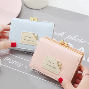 Neuankömmling Kleine Kurze Günstige Mini Nette Brieftasche Frauen Schlanke PU Leder Geldbörsen Geldbörse Für Frau Damen Mädchen Stilvolle Geldbörsen - Product Image 1