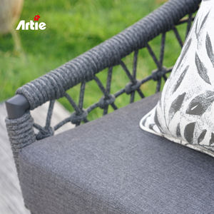 Juego <span class=keywords><strong>de</strong></span> Sofás Modernos para Patio Artie, Muebles <span class=keywords><strong>de</strong></span> Exterior, Sofás <span class=keywords><strong>de</strong></span> Jardín <span class=keywords><strong>de</strong></span> Cuerda Tejida a Mano con Marco <span class=keywords><strong>de</strong></span> Aluminio - Product Image 3