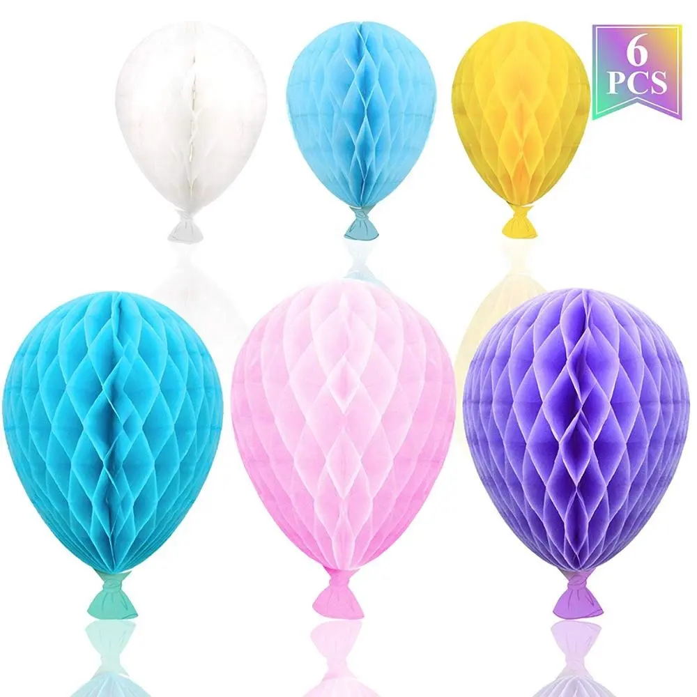 Colorful tissue paper honeycomb balloon hanging decoration honeycomb for child party