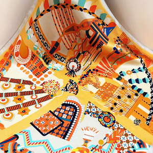 OEM personnalisé <span class=keywords><strong>70</strong></span>*70cm Satin carré foulards en <span class=keywords><strong>soie</strong></span> pour les femmes variété d'impressions colorés-léopard arcs à pois <span class=keywords><strong>Vintage</strong></span> été Styles - Product Image 6