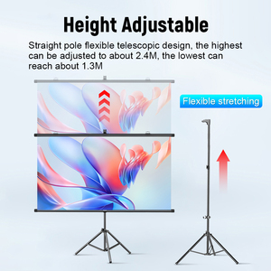 Topleo LED Soporte de pantalla de proyector portátil Piso de tela de aluminio grande <span class=keywords><strong>Rising</strong></span> 16:9 para presentaciones de oficina de cine en casa - Product Image 5