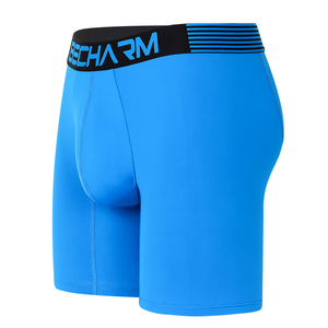 Boxer Lunghi da <span class=keywords><strong>Uomo</strong></span> in Nylon, Slip Sportivi Tinta Unita, Set di Slip Blu <span class=keywords><strong>Sexy</strong></span>, <span class=keywords><strong>Abbigliamento</strong></span> Intimo Monocolore - Product Image 5