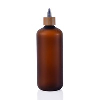 Squeeze Applicator Hair Oil 60 ml 120ml 250ml 500ml clear Frosted Amber Plastic Bottle with Bamboo Twist Top Cap