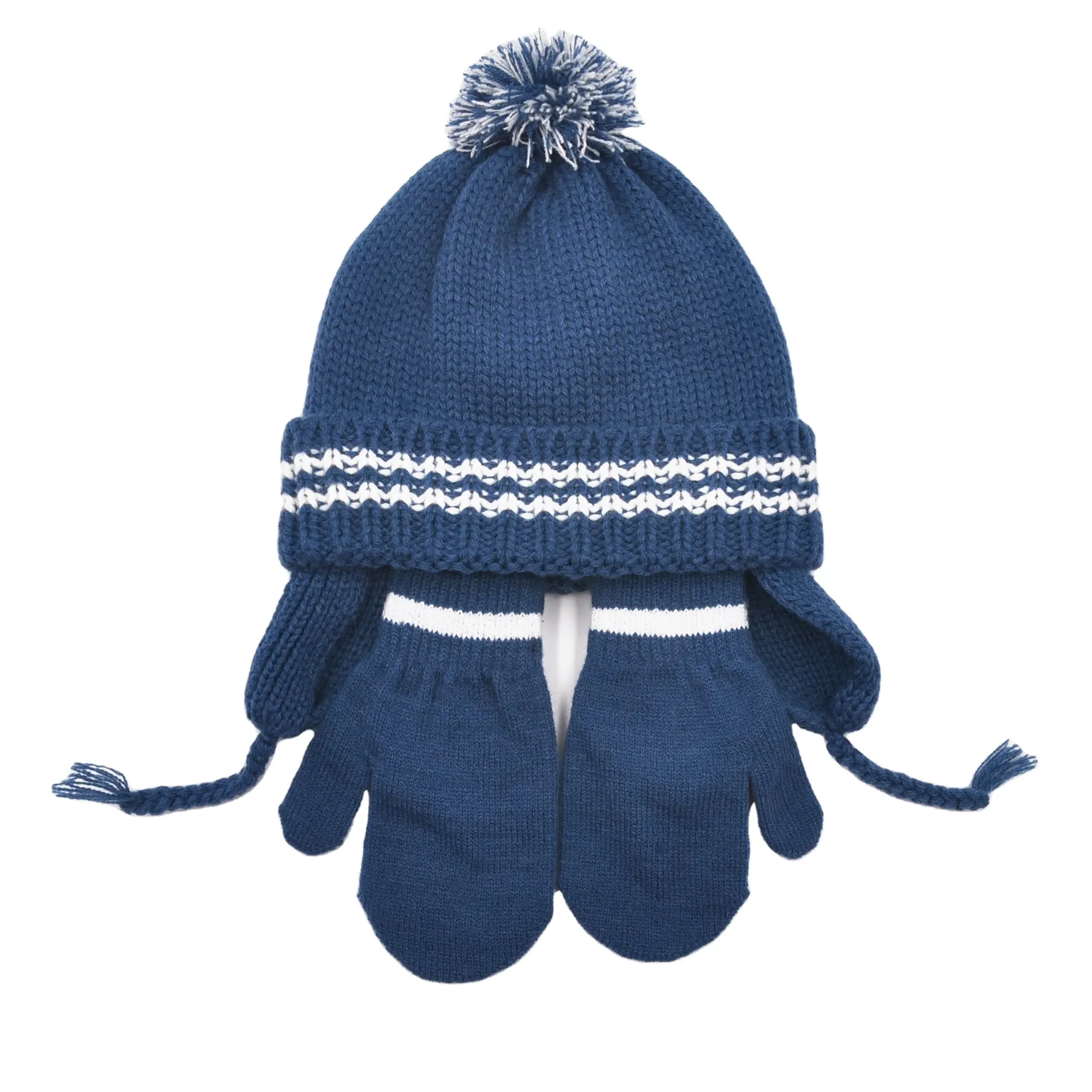 Boy Slouchy Beanie Winter Hats Acrylic Ear Flap Knitted Hat Children Fleece Beanie Kids Hats For Boys