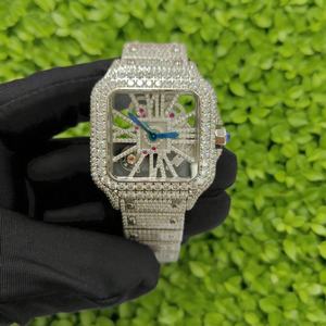 Reloj Mecánico de Acero Inoxidable de Alta Calidad, Estilo Hip Hop, Completamente Cubierto de Diamantes, para Hombre, con Diamantes Moissanite VVS - Product Image 1