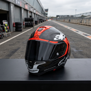 Casque de moto intégral en fibre de carbone avec visière réglable et garantie de 3 ans pour la course sur route - Product Image 2