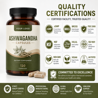 Kapsul Ashwagandha Kustom Label Pribadi Pengembangan Formula Suplemen Herbal untuk Pembeli Merek Kesehatan Pemasok OEM ODM