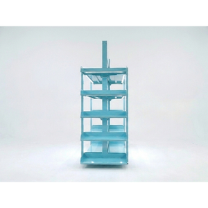 Étagères Gondole - LED Bleu Double Face 2000mm, personnalisables, démontables, panneau uni, cadre métallique vertical moderne - Product Image 1