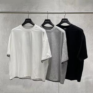 Camiseta de Manga Corta Casual con Cuello Redondo 100% Algodón para Hombre, Talla Grande, OEM, de Alta Calidad, Personalizable, Antiarrugas, de Secado Rápido y Ecológica - Product Image 1