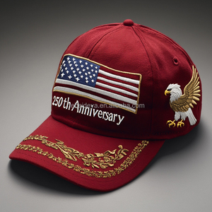 Grosir topi bisbol titik Oxford Logo kustom dapat disesuaikan desainer pabrik kualitas tinggi mode bendera Amerika Serikat dapat disesuaikan pria wanita - Product Image 1