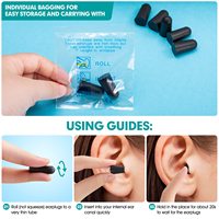 Bouchons d'oreilles jetables personnalisés 38 dB avec étui, bouchons d'oreilles pliables en mousse PU pour la réduction du bruit et la protection auditive