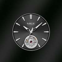 Reloj automático Miyota 8215 de lujo para hombre, 40MM, con logotipo personalizado, reloj de pulsera mecánico de 5 ATM con correa de cuero genuino