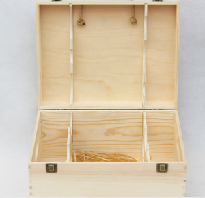 กล่องไวน์ทำจากไม้ที่ยังไม่เสร็จพร้อม<span class=keywords><strong>ฝา</strong></span><span class=keywords><strong>ปิด</strong></span>บานพับงานฝีมือไม้ที่ปรับแต่งได้เพื่อเก็บสัญลักษณ์ติดผนังหกขวด - Product Image 3