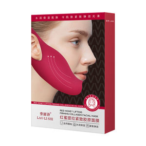 Rote Honig V-Line Lifting Maske Hydrogel Kollagen Doppelkinn-Reduzierer mit Ohrschlaufen Gesichtsstraffende Bandage Anti-Aging Festigende Maske - Product Image 1