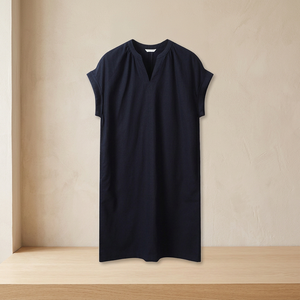 Robe Courte Noire en Satin 100% Coton pour Femme, Sans Manches, Coupe Droite, Décontractée, Unie, Doublée, Légère et Élégante pour l'Été et le Quotidien - Product Image 3