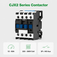 Contacteur électrique triphasé LVMA CJX2 220V/380V 50/60Hz AC 3P 4P 9A-95A 48VDC avec contacts en argent pur certifié CE
