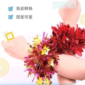กำไลข้อมือประดับเลื่อมลายเปปไทด์สำหรับเด็ก สีสันสดใส เหมาะสำหรับงานปาร์ตี้ พิธีเปิดงาน เครื่องประดับ 1 แพ็ค 5 แพ็ค 10 แพ็ค 20 แพ็ค 30 แพ็ค - Product Image 1