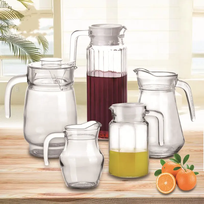 0.5L glass pitcher with handle ideal for wine water and juice affordable and classic design hot sale item in South America