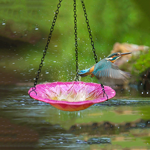 ZY171 vente en gros, jardin extérieur, cour, bain d'oiseaux sauvages, mangeoire en verre suspendu, bain d'oiseaux, fleurs, mangeoire pour oiseaux - Product Image 3