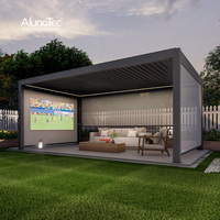 AlunoTec Personnalisable Motorisé Pont Persienne Pergola Écran Latéral Espaces de Vie Extérieurs Assemblage Alliage d'Aluminium Anti Rongeur