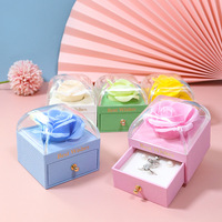 Boîte à bijoux Macaron Rose, boîte à fleurs de savon, étui d'emballage d'accessoires, étui cadeau personnalisé avec tirette métallique, fabricant en gros