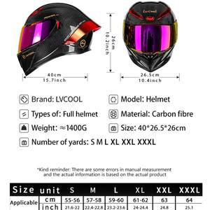 Helm sepeda motor serat karbon, helm sepeda motor wajah penuh, lensa ganda, <span class=keywords><strong>M</strong></span>/l/xl/2xl, ekor besar, mudah dilepas, sepeda motor, Motocross - Product Image 2