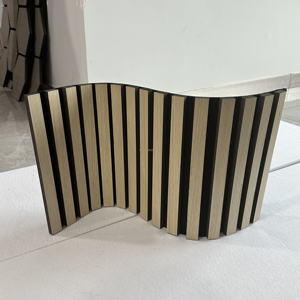 Campioni gratuiti di <span class=keywords><strong>vendita</strong></span> di legno impiallacciatura MDF Wave Board parete decorativo flessibile curvo pannello acustico per angolo rotondo - Product Image 1