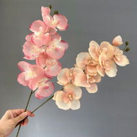 Fleur artificielle Phalaenopsis couleur Morandi 8, décoration florale pour mariage et salon