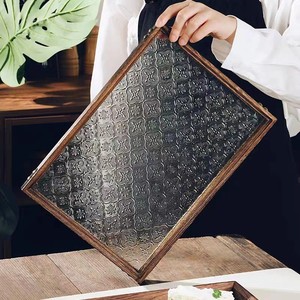Vintage Style Rectangular <b>Tea</b> <b>Tray</b> Wood With Flower Design For Home Use Serving <b>Trays</b> - Product Image 4