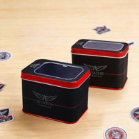 Boîte en métal de luxe personnalisée avec logo, écologique, pour montres, avec couvercles transparents, idéale pour cadeaux et artisanat – Vente en gros
