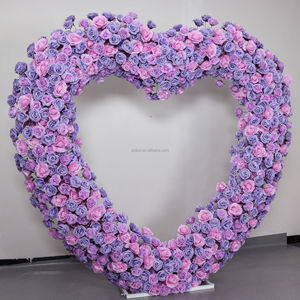 Fondo de boda en forma de Corazón Púrpura personalizado de 2,1 m a bajo precio para decoración de arco de amor con flores artificiales hechas a mano - Product Image 2