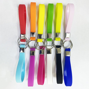 Promotion Souvenirs Wholesale Custom Print Text Silicone Key Ring