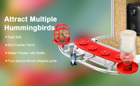 Mangeoire à oiseaux avec caméra intelligente BF11 Accessoire Perche étanche à la pluie Extérieur Mangeoire à colibris en plastique suspendue avec suif et bouteille d'eau