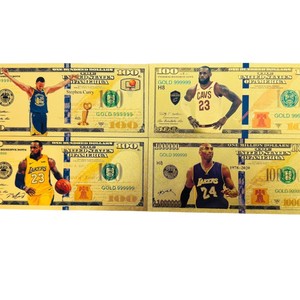 Billet de banque commémoratif des athlètes américains Kobe, <span class=keywords><strong>James</strong></span> et <span class=keywords><strong>Jordan</strong></span>, à personnaliser pour autocollant - Product Image 2