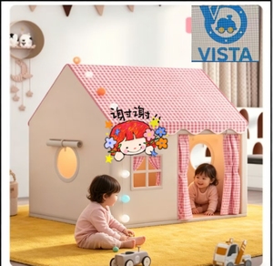 Tente de jeu pour enfants en polyester souple Vista - Design château de princesse pliable 120 cm, portable pour intérieur/extérieur, <span class=keywords><strong>lit</strong></span> pour tout-petits et cadeau d'anniversaire - Product Image 4