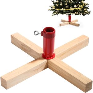 Wooden Christmas <b>Tree</b> <b>Stand</b> Cross Shape Natural Wood Color Durable Base For <b>Tree</b> Support - Product Image 1