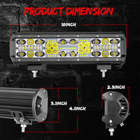 Barre lumineuse LED universelle à 4 LED 12V pour VTT, kit de barre lumineuse LED combinée spot et flood, bande lumineuse LED à 10 rangées de 4 LED, accessoire d'éclairage