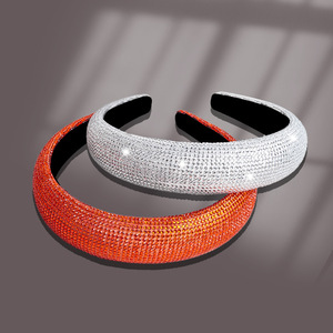 Serre-têtes en strass pour femmes Hua Liyu, rouge foncé, orange, blanc, accessoires capillaires en éponge, style frais et doux, coiffe - Product Image 2