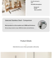 Présentoirs en acier inoxydable et supports de rangement pour vêtements/sacs, vente directe d'usine, adaptés aux chambres à coucher