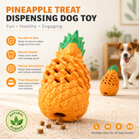 Jouet pour chien en forme d'ananas en caoutchouc naturel durable, distributeur interactif de friandises, pour le nettoyage dentaire, le puzzle et l'entraînement