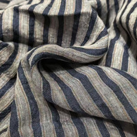 Tissu de lin à rayures 100% lavé à la pierre enzymatique de haute qualité pour chemise et robe