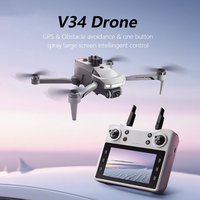 Drone professionnel de photographie aérienne avec écran intégré, télécommande, retour GPS, moteurs sans balais, vidéo 4K HD